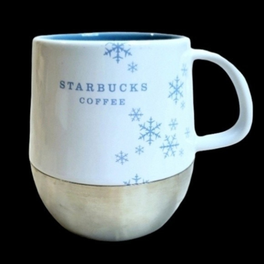 Starbucks 2007 Christmas Snowflake Porcelain Stainless Steel Mug 14 fl - Picture 7 of 7